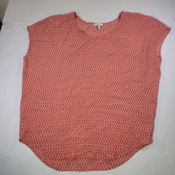 Joie Women Red & White Abstract Patterned Silk Sleeveless Blouse Size XS - Picture 1 of 8